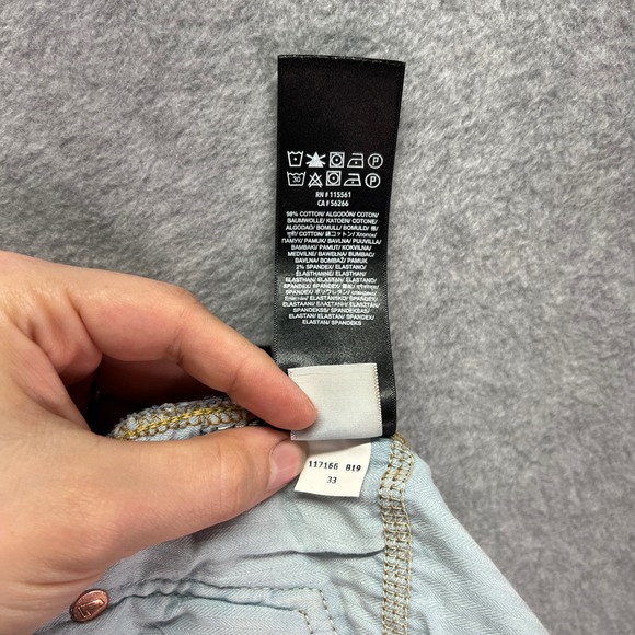 7 For All Mankind Jeans Womens 33 Blue High Waist Cropped Straight Leg Denim - Picture 12 of 14